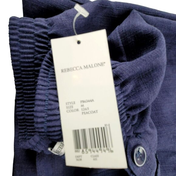 Rebecca Malone Womens Elastic Waist Wide Leg Pants Crop Size M NWT JH1801 - Picture 3 of 7